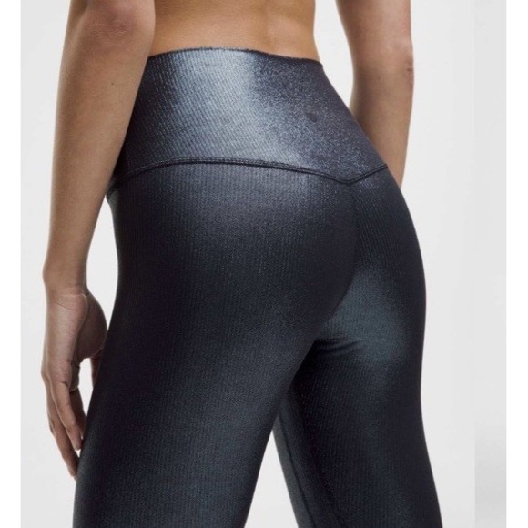 NEW‎ Lululemon Align High-Rise Ribbed Pant 25" *Shine Size 12 Foil Black  Night - Picture 6 of 11